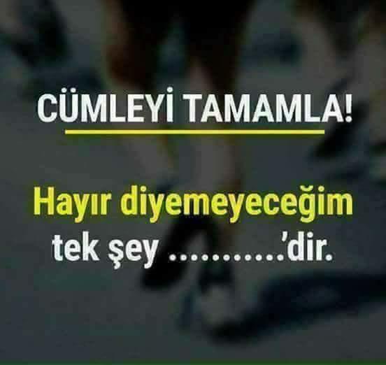 Hayır , diyemeyeceğin tek şey nedir?