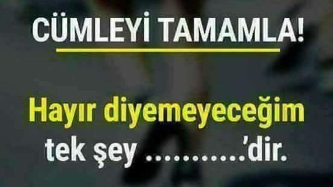 Hayır , diyemeyeceğin tek şey nedir?