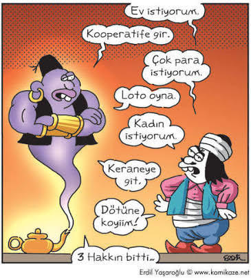 3 Dilek hakkınız olsa nasıl bir lamba ve cin isterdiniz?