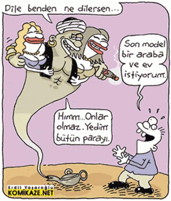 3 Dilek hakkınız olsa nasıl bir lamba ve cin isterdiniz?