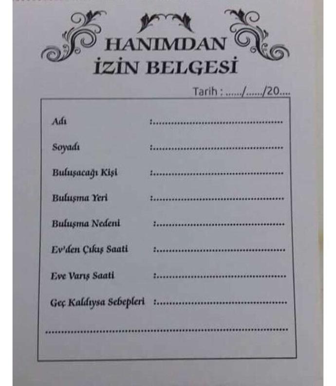 Hanımdan izin belgesi nasıl sizce ?