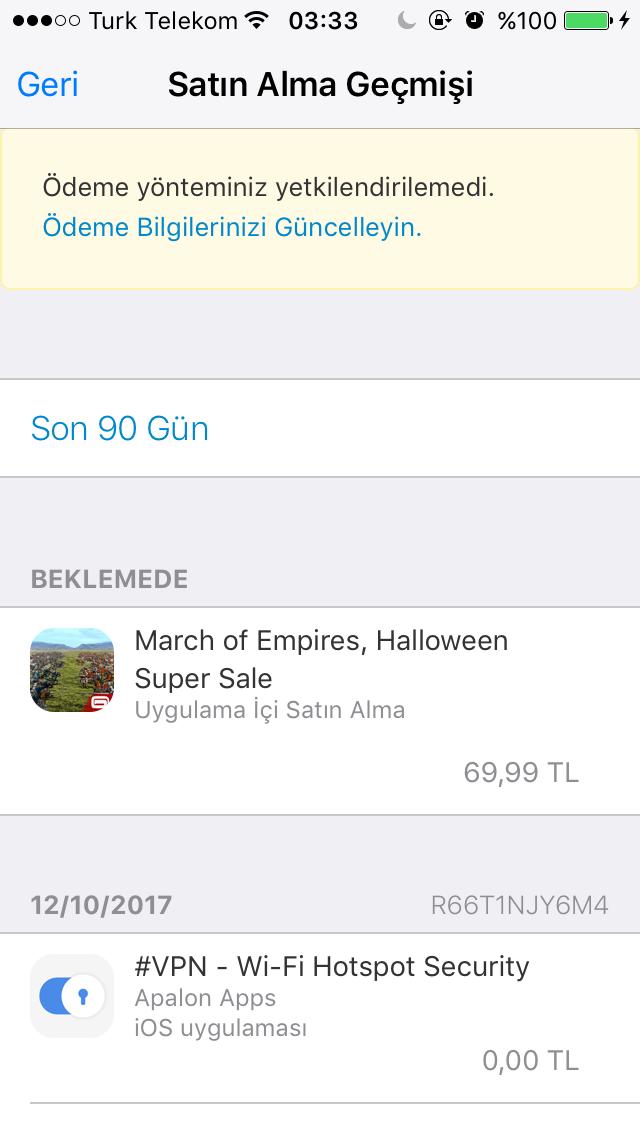 App store satin alinan uygulama ici ürün faturalandirma hakkinda bilgisi olan varmi?