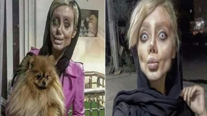 Angelina Jolie'ye benzemek isteyen İranlı kadın bunu başarmış mı sizce?