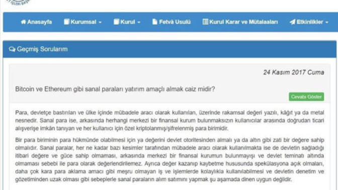 Diyanet İşleri Başkanlığı'ndan yapılan "Bitcoin caiz değildir" açıklaması hakkında ne düşünüyorsunuz?