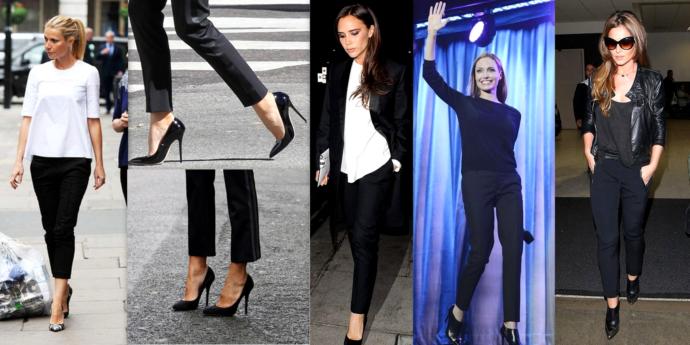 Kadınlar kumaş pantolon, kadife pantolon ve streç tayt pantolon altına stiletto ile ince çorap uyumu nasıl olmalı?
