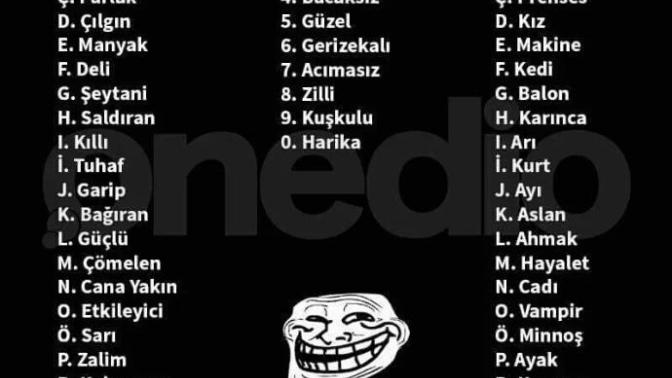 Lakap jenaratöründen isim, soyisim ve doğum yılınıza göre lakabınız nedir öğrendiniz mi (öğrenmediyseniz buraya) :) ?