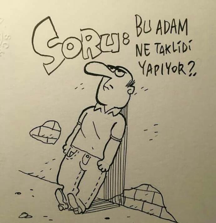 Sizce bu adam ne taklidi yapıyor.?