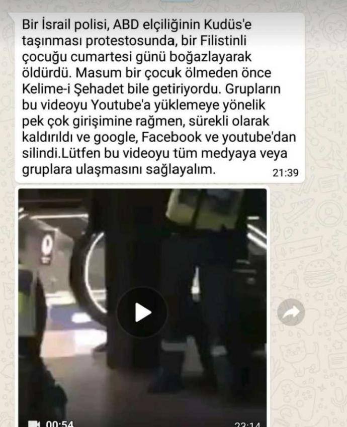Bir israil polisi filistinli çocuğu boğarak öldürdü siz ne diyorsunuz bu duruma?