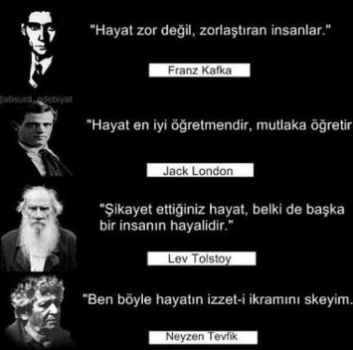 Siz hayat için ne diyorsunuz??
