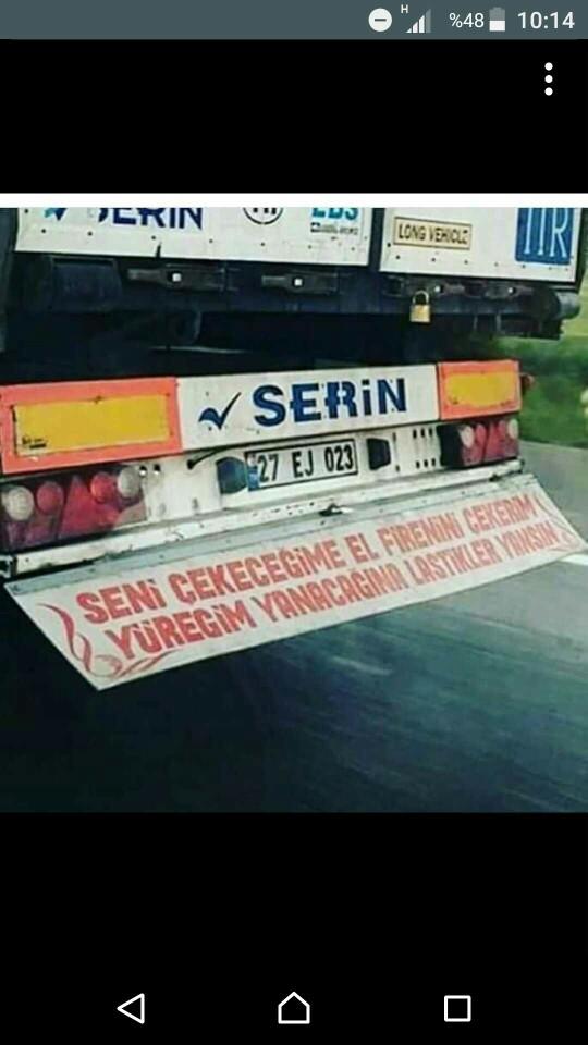 Bildiğiniz kamyon arkası bir söz var mı?