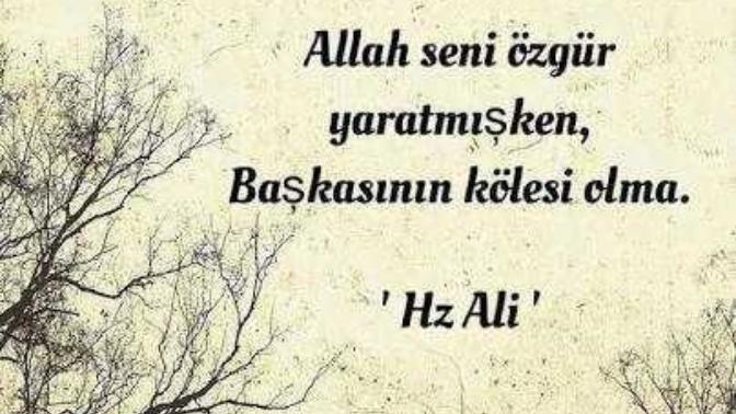 Ne kadar güzel söylemiş değil mi Hz. Ali?