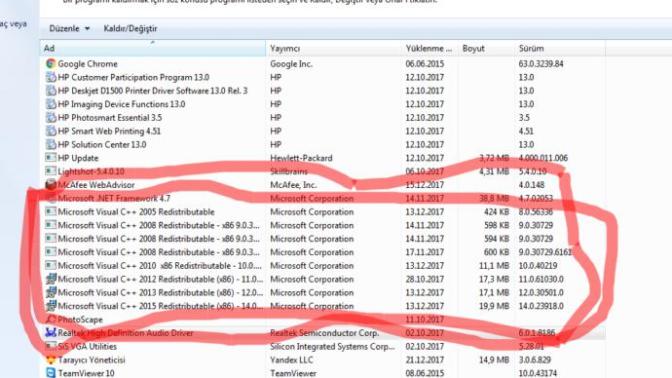 Bunları kaldırsam pc'ye bir şey olur mu?