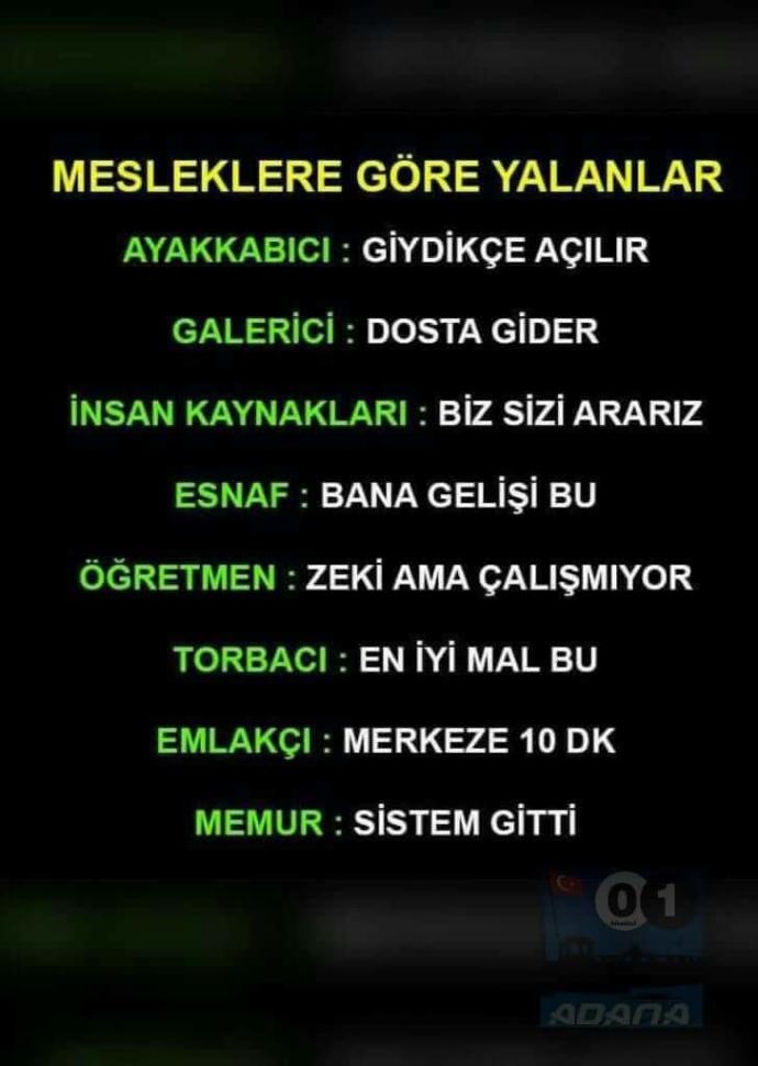 Baslica mesleki yalanlar  nelerdir?