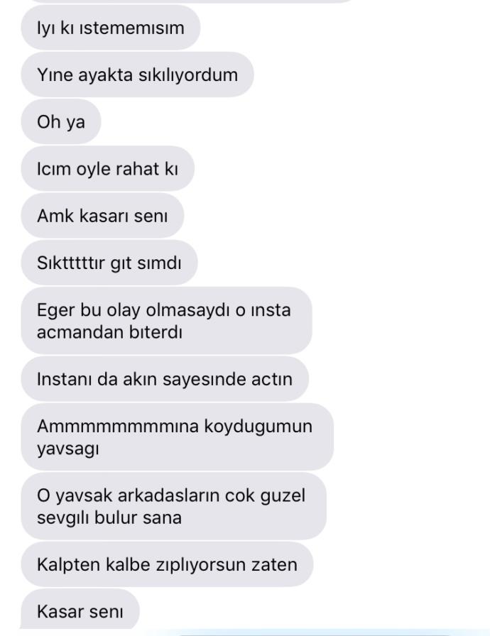 Eski sevgilim anneme ve bana küfretti?