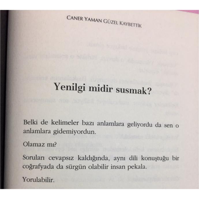 Yenilgi midir susmak?