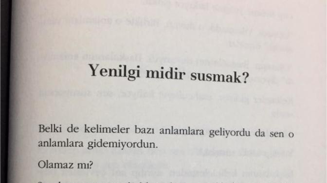Yenilgi midir susmak?