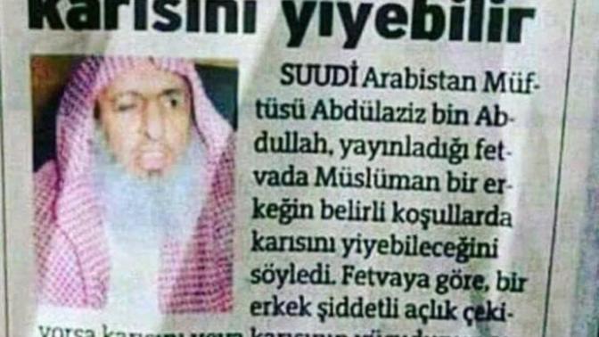 Erkek aç kalırsa karısını yiyebilirmiş. Ne diyorsunuz?
