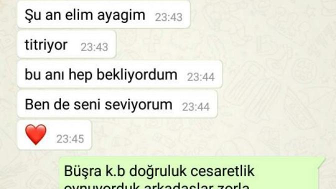 Kiza yanlislikla seni seviyorum yazdım?