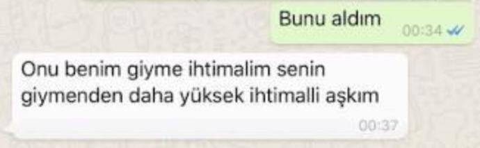 Sevgiliniz bu eteği atıp “aşkım bunu aldım nasıl” dese ne tepki verirsin?