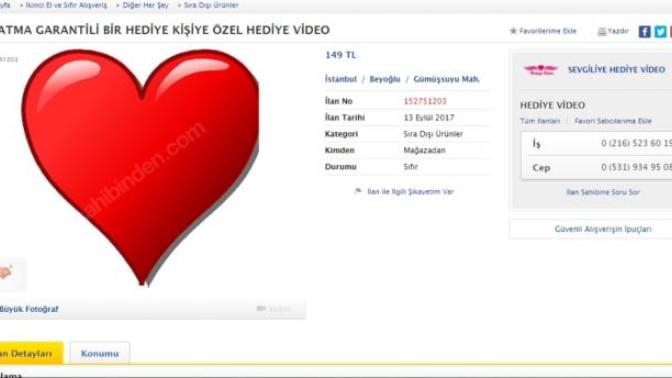 Sahibinden. com'daki ''Ağlatma Garantili Bir Hediye, Kişiye Özel Video'' başlıklı ilanı gördünüz mü?