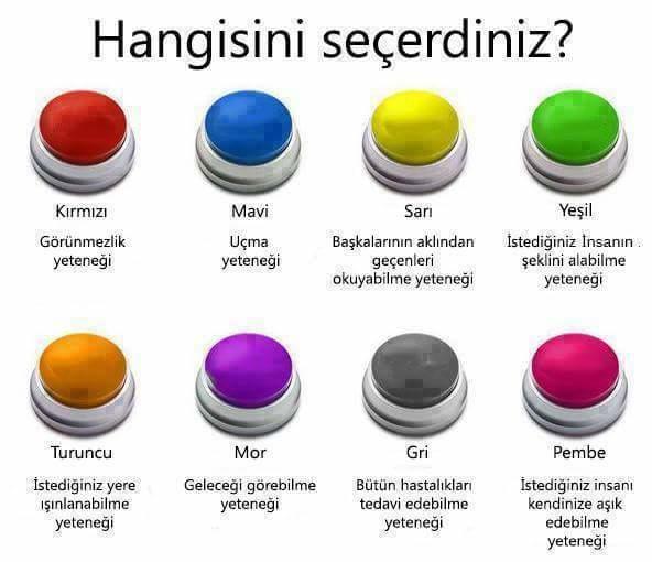 Siz olsaydınız hangi rengi seçerdiniz?