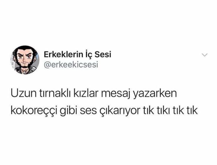 Kadınlar uzun tırnaklarla nasıl mesaj yazıyo acaba?