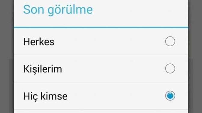 WhatsApp’ta son görülmeniz herkes mi kişilerim mi yoksa hiç kimse mi?