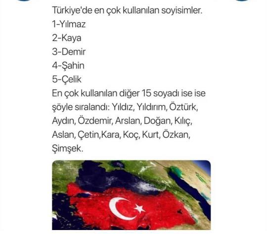 En çok rastladığınız soyadı nedir?