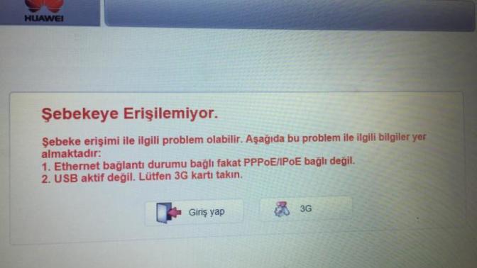 Şebekeye erişilemiyor?