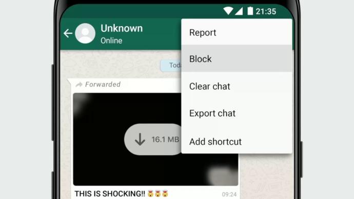WhatsApp engelleme