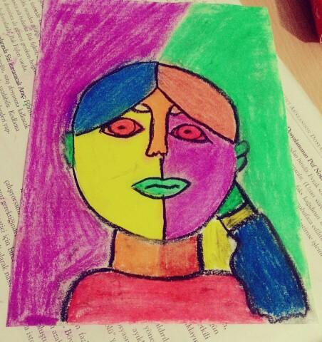 Picasso'nun tablosunu taklit ettim sizce benzemiş mi??
