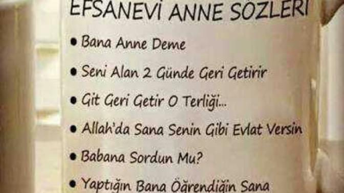 Annenin sürekli söylediği klişe söz nedir?