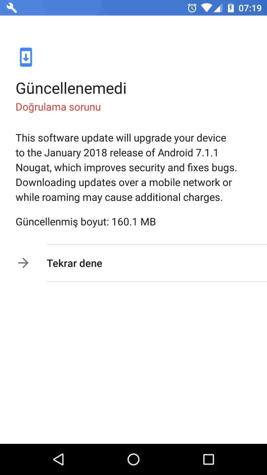 Arkadaşlar sistem güncelleme geldi ama sürekli hata veriyor  ne yapmam lazım ??