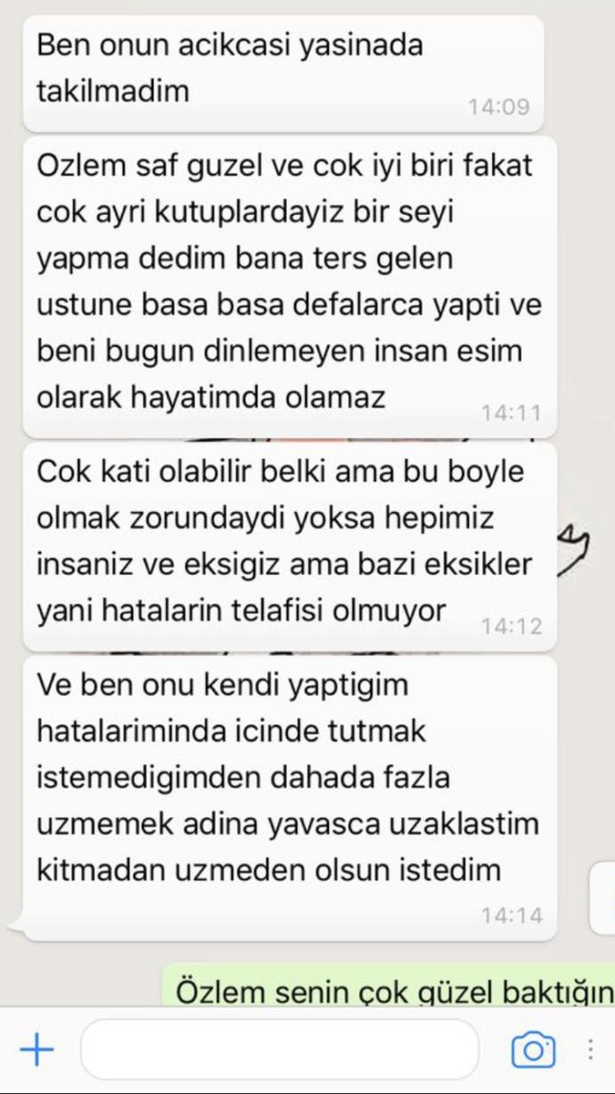 Eski sevgilimin arkadaşıma attığı mesajda aşk sevgi var mı ?
