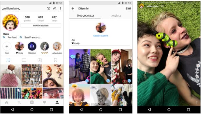 Instagram öne çıkanlar