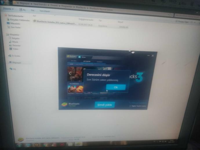 Bluestacks son sürüm zaten yüklenmiş hatası?