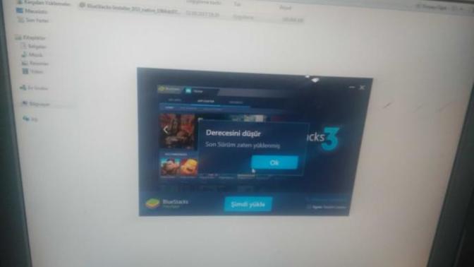 Bluestacks son sürüm zaten yüklenmiş hatası?