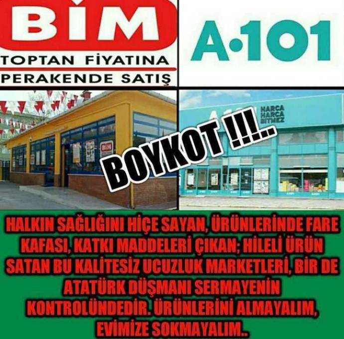 Bim ve A101'den alışverişi bırakır mısını??