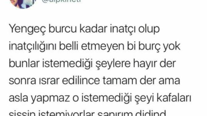 Yengeç burcu niye inatçı 😂😂?