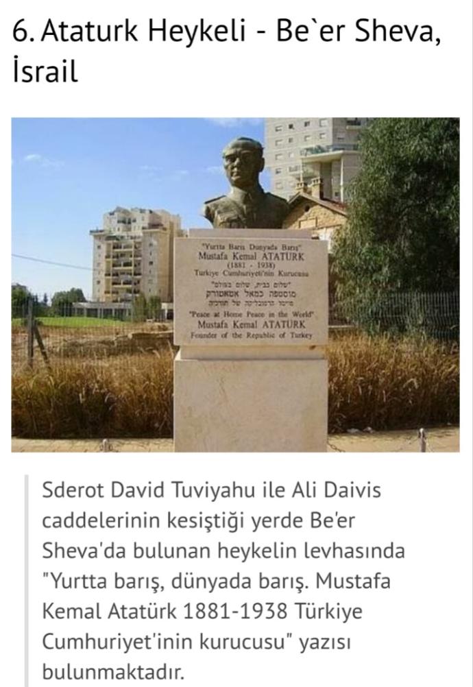 İsrail dahil Avrupa , Asya Devletlerin de Atatürk Anıtı Bulunurken Tek bir Müslüman Arap Ülkesinde Anıt neden Yok Bu mu Kardeşlik?