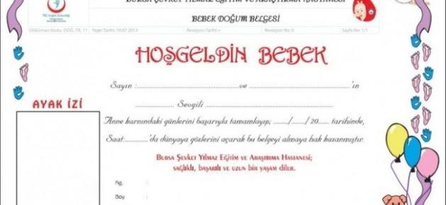 Bu şekilde doğum belgesi sadece hastanede mi vardır ? 