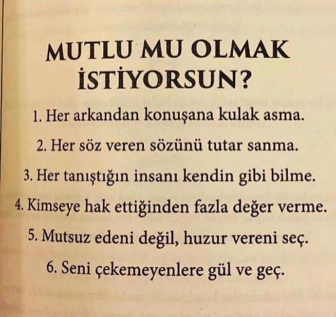 Sizin mutluluk tavsiyeleriniz var mı?