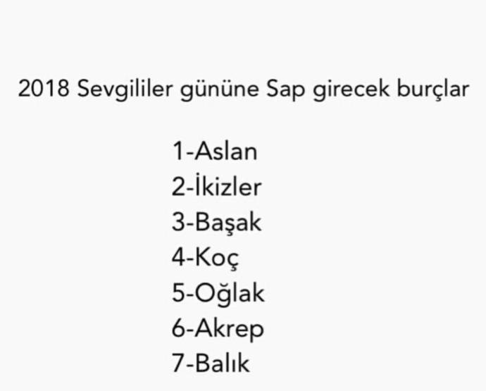 Sevgililer gününe sap girecek burçlar belli oldu. Senin burcun hangisi😂?