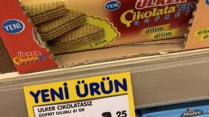 Ülker, çikolatasız gofret çıkarmış gören veya alan var mı?