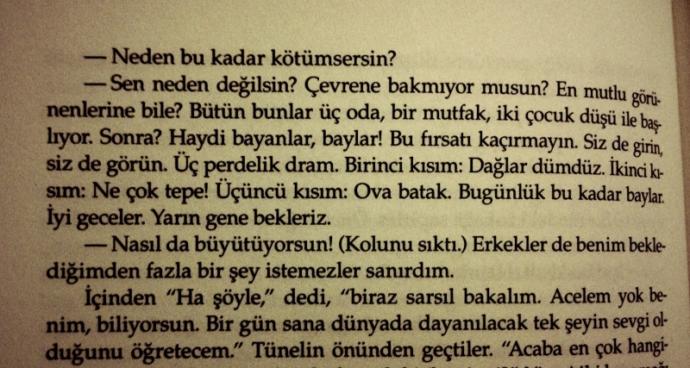 'Aylak Adam' kitabından söyleyeceğiniz sayfa sayısına göre size bir alıntı armağan etmemi ister misiniz?