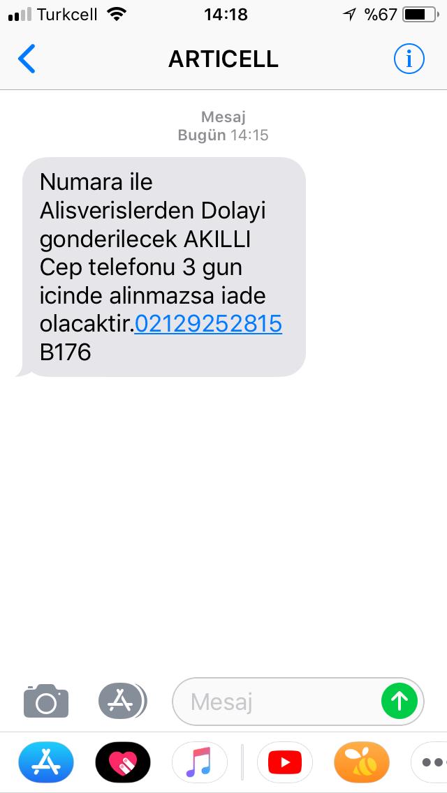 Artıcell diye bir numara bana mesaj attı bılenler yardımcı olabılır mı ??