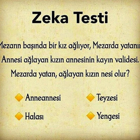 Zeka testi doğru şık sizce hangisi ?