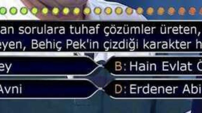 Aklına takılan sorulara tuhaf çözümler üreten, "r" harfini söyleyemeyen, Behiç Pek'in çizdiği karakter hangisidir?
