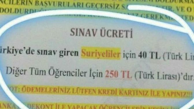 Neden Bu Ülke de Suriyeliler 40 TL Sınav Ücreti öderken , Türk Vatandaşı 250 TL öder?