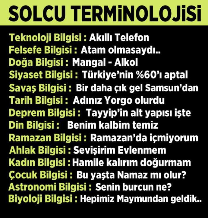 Solcu terminolojisi hakkında ne düşünüyorsunuz?